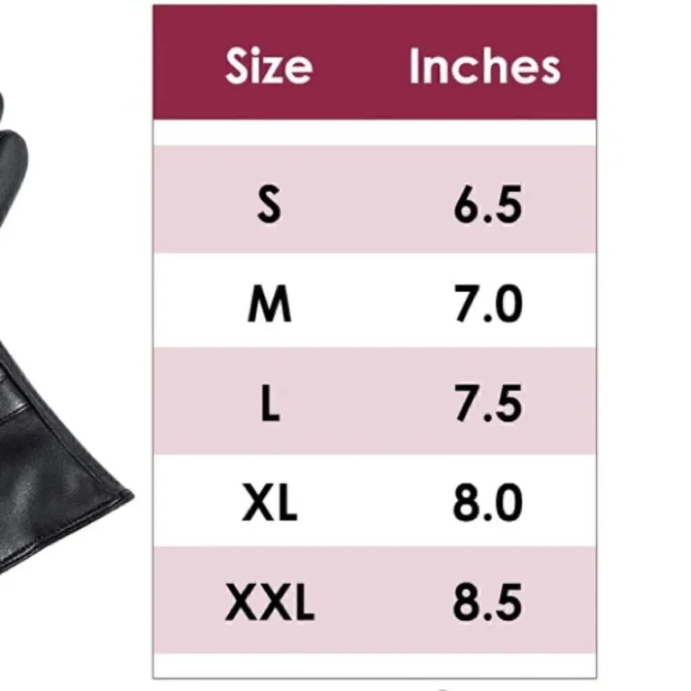 Winter Leather Gloves Black